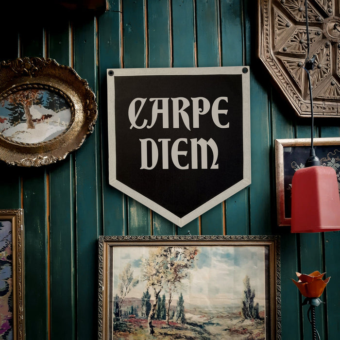 Carpe Diem text felt banner